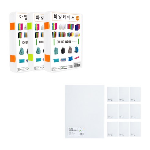 에코청운 PP 화일케이스 40형 A4 x 3p + PP 명함 L홀더 A4 x 10p, 랜덤발송(화일케이스), 투명(L홀더), 1세트