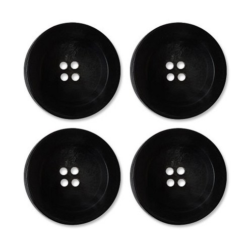동대문단추왕 고급 무광 코트 가디건 단추 30mm, 텔미, 4개, 블랙 텔미