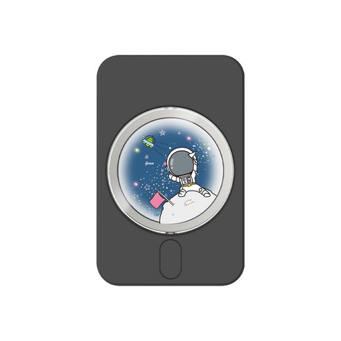 웨이브스튜디오 맥세이프 충전기 소울 투명 거치대 충전독 휴대폰 케이스, 우주 우주정복, 1개