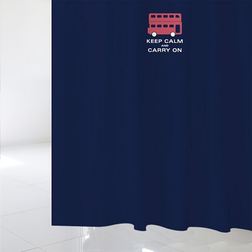 디자인수풀 북유럽 스타일 샤워커튼 sc250 1520 x 1880 mm + 스테인리스 고리 12p + 커튼봉 화이트 풀세트, 1세트