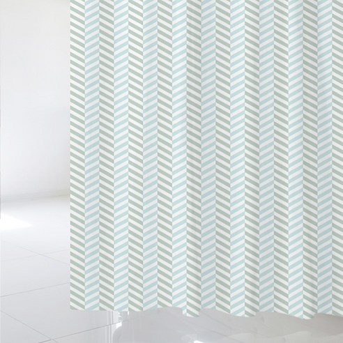 디자인수풀 북유럽 스타일 샤워커튼 sc242 1520 x 1880 mm + 플라스틱 고리 12p + 커튼봉 화이트 풀세트, 1세트