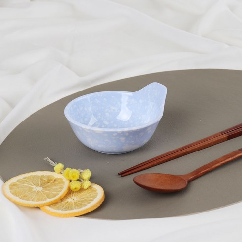 레트로 분식 떡볶이 팝 손잡이공기, BLUE, 4개