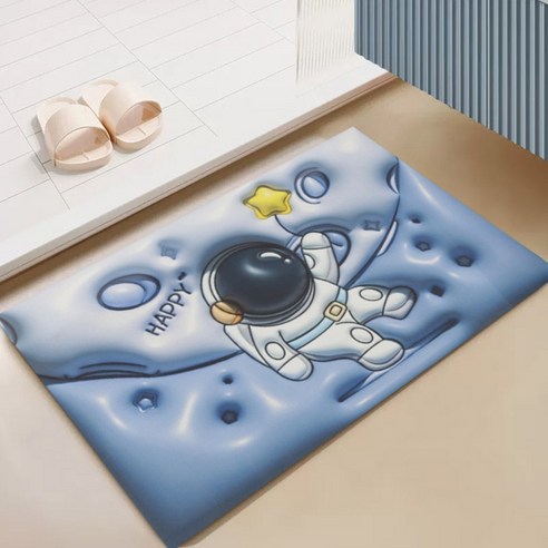 BRINCH 빨아쓰는 3D 입체 디자인 규조토 논슬립 발매트, 타입5901-33