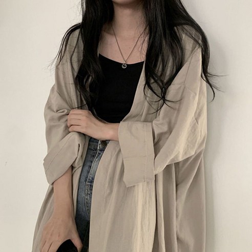 임산부 패션나비 사이드 트임 롱 가디건