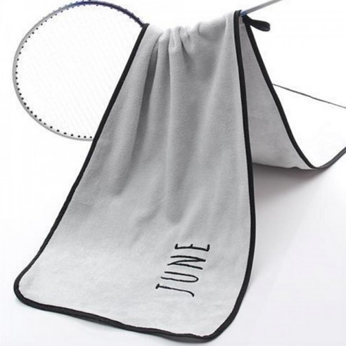 소니오 부드러운 자수 스포츠 타월 30 x 105 cm, 06 그레이6월, 1개