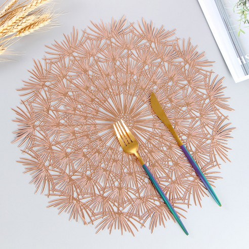 서영에스앤디 테이블매트 4p, 지름 38cm, 로즈골드