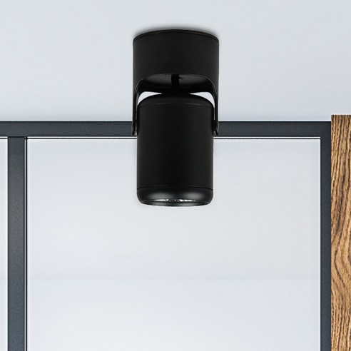 원하 인테리어 스포트 에코 코이 원형 LED 직부등 전구색 플리커프리 COB 10W, 블랙