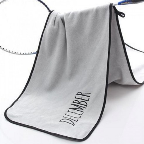 소니오 부드러운 자수 스포츠 타월 30 x 105 cm, 12 그레이12월, 1개