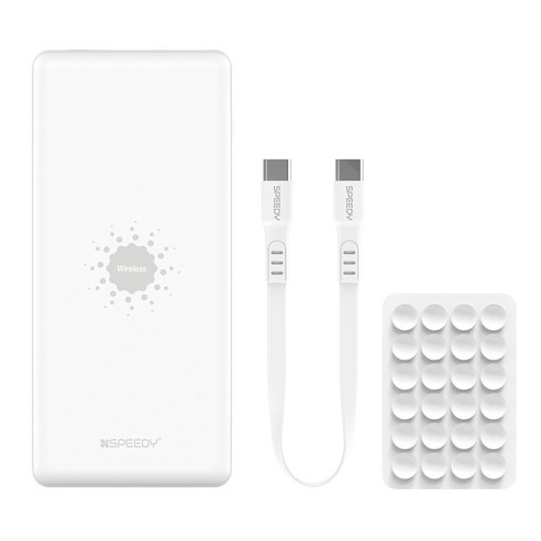 SPEEDY 퓨어 멀티 고속 무선W 보조배터리 10000mAh 플러스 멀티단자, SPE-PA10PQ10, WHITE 알로보조배터리면세점 Best Top5