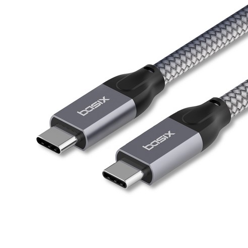 베이식스 USB C to C타입 E-marker 100W 고속 충전 케이블 2m X11, Gray
