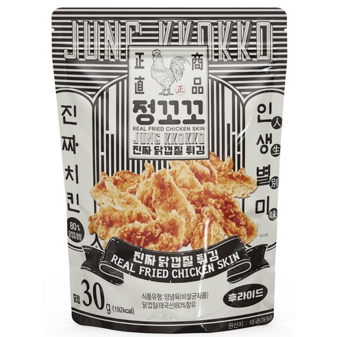 정꼬꼬 닭껍질 스낵 후라이드, 1개, 30g