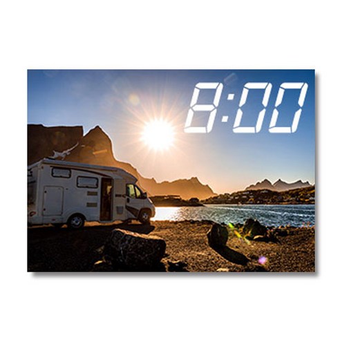 홈마인 LED 캔버스 프린팅 액자 시계 캠핑, A3-HM-CAMPING-23