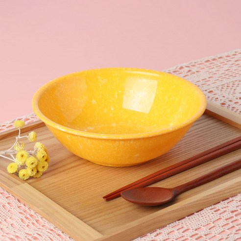 레트로 분식그릇 떡볶이 팝 짬뽕그릇, YELLOW, 10개