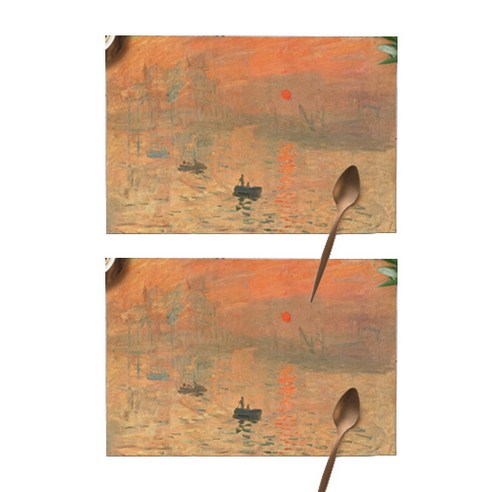 더플로우 명화 모네 아트 테이블 플레이스 매트 2p, 10, 45 x 30 cm, 2개