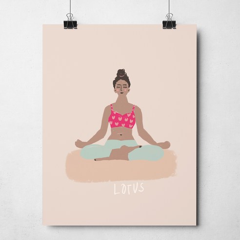 RYMD YOGA lotus 요가 액자미포함 포스터