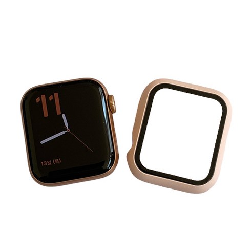 지구촌마트 애플워치 하이브리드 풀커버 TPU 케이스 44mm, 베이비핑크