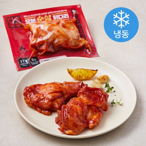 한끼통살 오븐 순살 닭다리 매콤양념치킨맛 (냉동), 100g, 5개