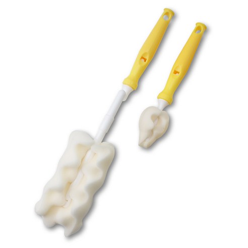 베이비베어 엠보 젖병솔 + 젖꼭지솔 세트, 옐로우, 1세트