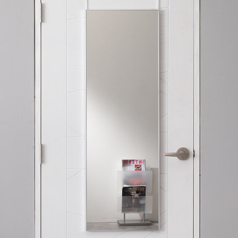 데코퍼니쳐 알루미늄 비산방지 문걸이 거울 400 x 1200 mm, 실버