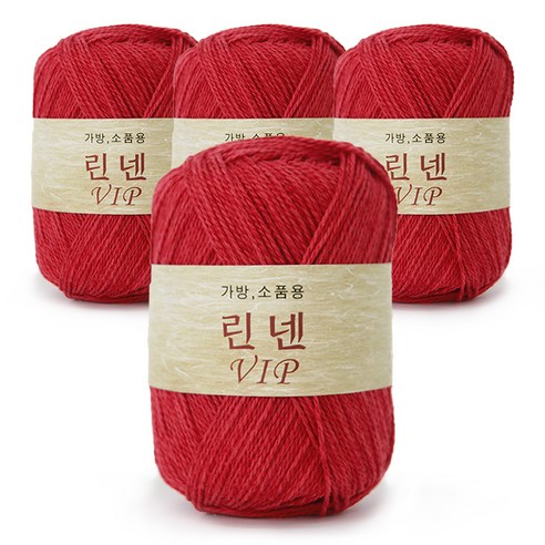 쎄비 린넨 VIP 뜨개실 4p, 29 밝은 빨강, 95m