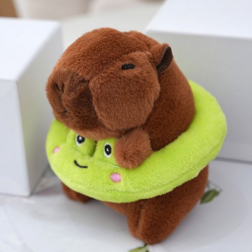 아이끌레 스타일 카피바라 봉제인형 키링, 11 개구리튜브, 1개, 12cm