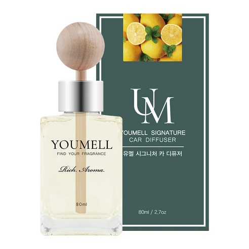 유멜 시그니처 카 디퓨저 80ml, 1개, 레몬스피아민트