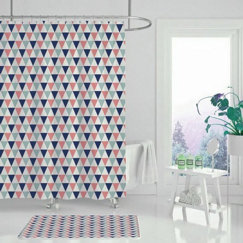 플로즈 유니크 컬러풀 디자인 샤워 커튼 A03 180 x 150 cm, 1개