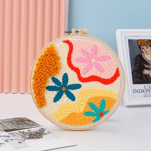 소니오 컬러 팔레트 펀치니들 DIY 패키지 20 x 20 cm, 1개, 01 플라워핑크