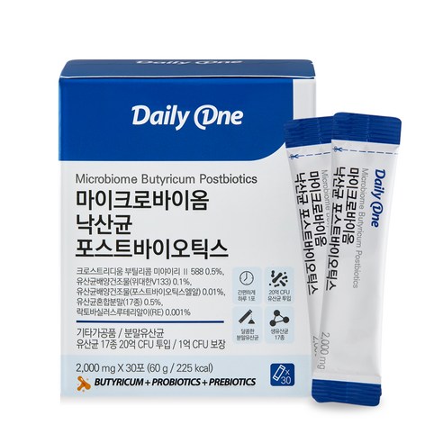 데일리원 마이크로바이옴 낙산균 포스트바이오틱스 30p, 1개, 60g