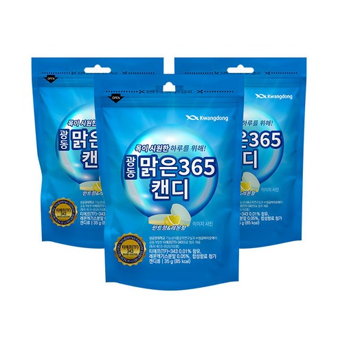 광동 맑은365 캔디, 35g, 3개