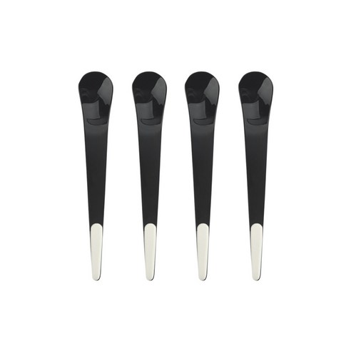 보겐 국산 슈가 티스푼, 무광 블랙 + 화이트(손잡이), 4개