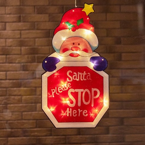 콜리의잡화점 창문에 붙이는 크리스마스 조명, 반가워 산타