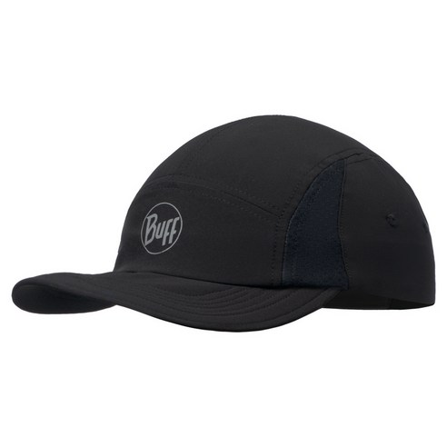 버프 5패널 고 캡 러닝 스포츠 모자, R SOLID BLACK, 1개