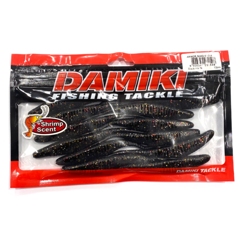 다미끼 아머쉐드 광어 다운샷 웜 배스 5 x 127 mm, 014 BLACK MIX FLAKE, 7g, 1개