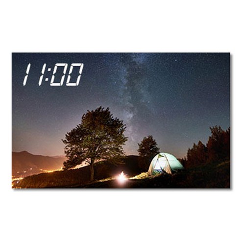 홈마인 LED 캔버스 프린팅 액자 시계 캠핑, 800-HM-CAMPING-07