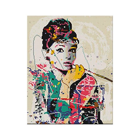 코쿼드 DIY 액자형 보석십자수 세트 40 x 50 cm, 뷰티풀 오드리(DP526), 1세트