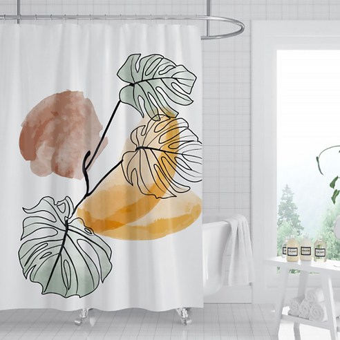 마켓A 노르딕 패턴 욕실 샤워커튼 TYPE3 180 x 180 cm, 1개