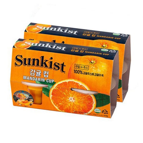 썬키스트 과일컵 주스 감귤컵, 감귤컵주스, 100g, 8개입
