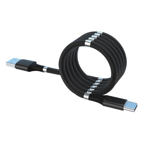 마그네틱 고속충전 USB-C타입 3세대 충전 케이블, 1.8m, 블랙