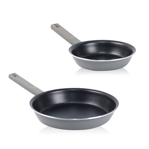 키친아트 인덕션 뷰티컬렉션 프라이팬 세트 2개, 그레이, 프라이팬 20cm + 28cm, 1세트