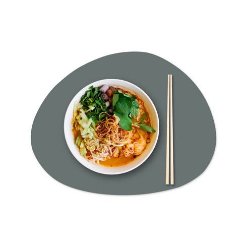 엘로니 파파 조약돌 실리콘 테이블 매트, 다크그레이, Mini(350 x 271 mm)