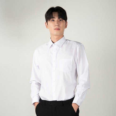 까망베르 남성용 구김방지 클래식핏 긴팔 와이셔츠 N910