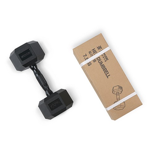집콕스포츠 고무 육각 덤벨, 7.5kg, 1개