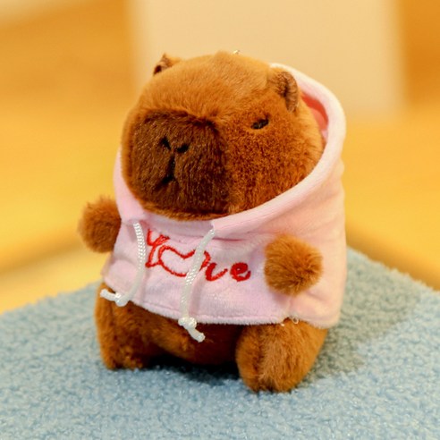 순잠 카피바라 비버 키링 후드티, 러브 핑크, 1개, 12cm