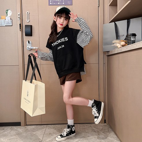 Junior 時尚 女孩 服裝 上衣 圓形 T卹 女孩 女孩 圓領
