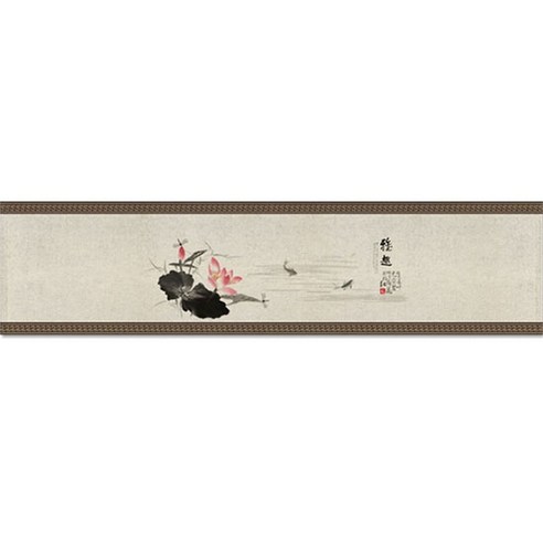 빈테리어 전통 수묵화 테이블 러너, 01, 32 x 190 cm