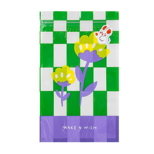 체커보드 지퍼백, 30개, 그린