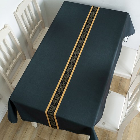마켓A 심플 하이엔드 식탁보, 블랙, 140 x 180 cm