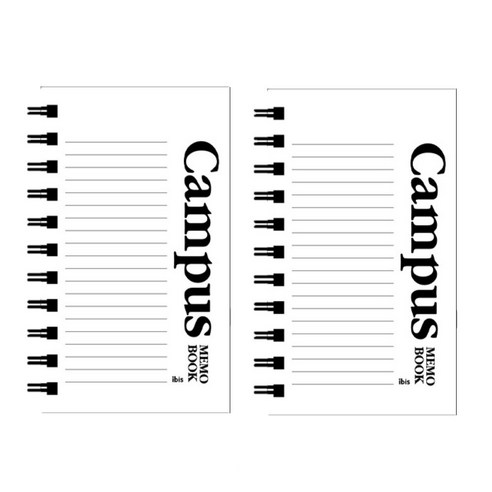 아이비스 두꺼운 좌철수첩 캠퍼스 12682 80매, 화이트, 2개