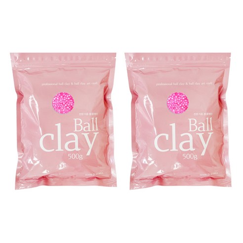 전문가용 볼클레이 500g, 2개, 형광핑크